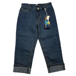 NWT Jeanbay Embroidered Pockets Embellished Capri Jeans Sz 6P Western. Country